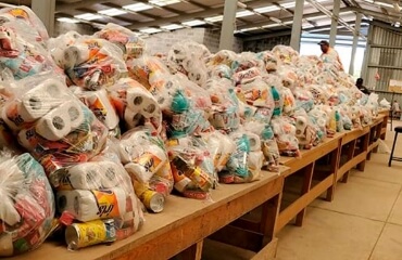 Food in the bags.