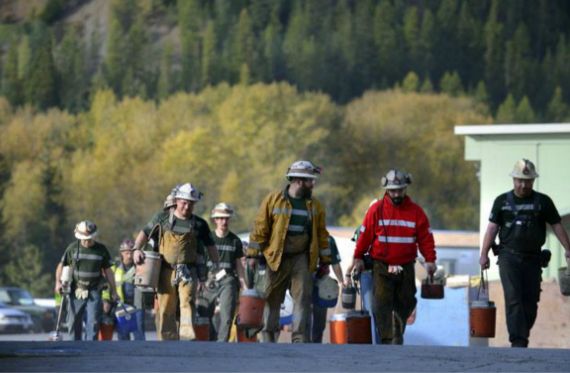 A group of workers walking.