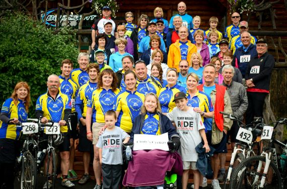 A group photo at the silver valley ride event.