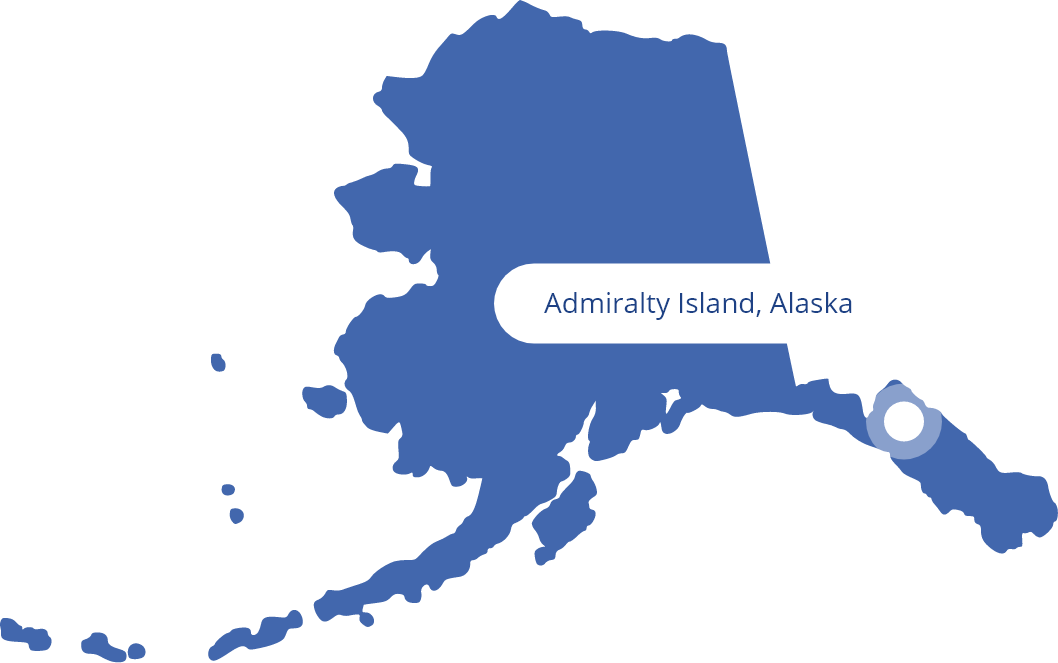 Map clip art of Admiralty Island, Alaska.