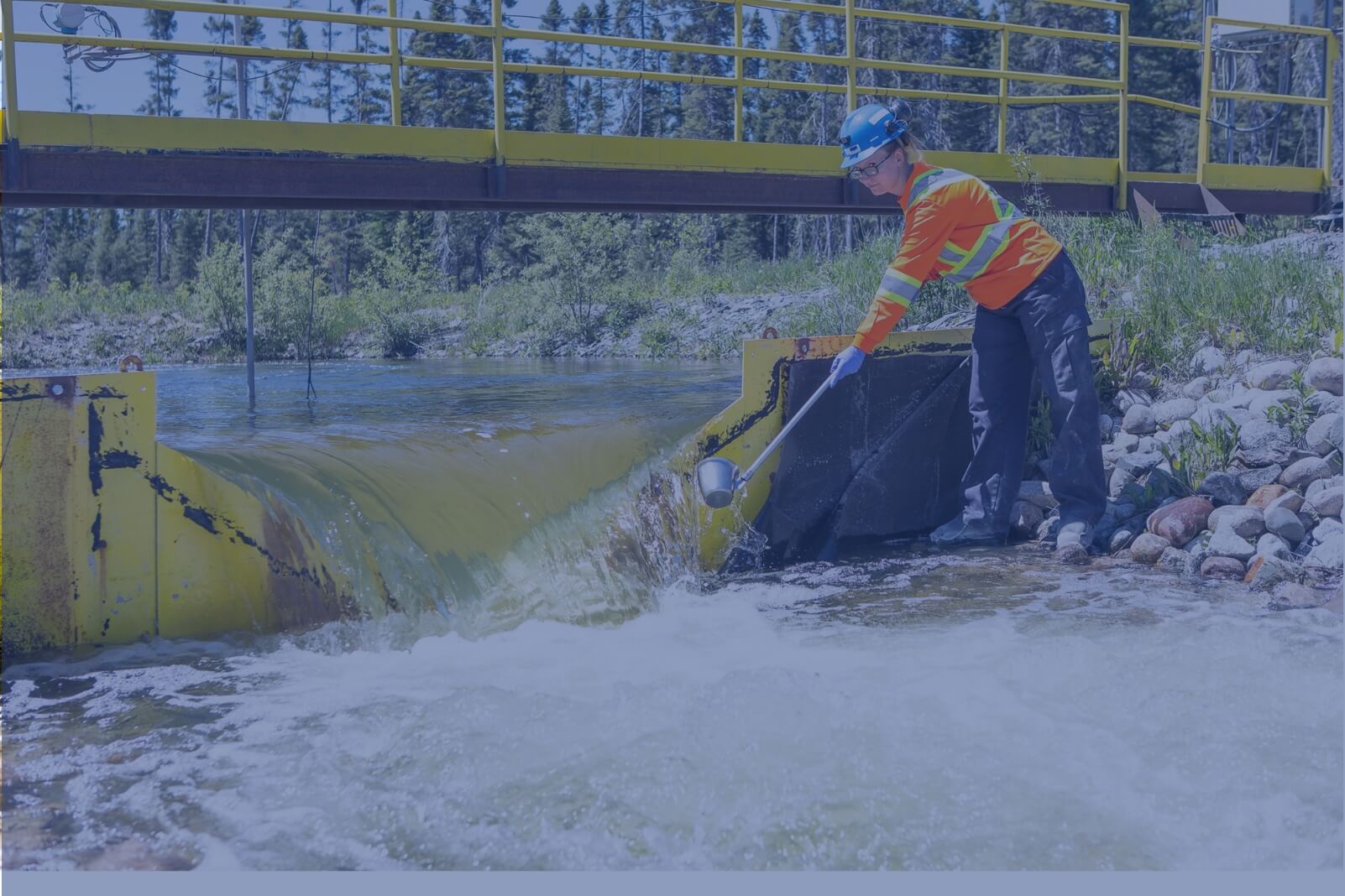 A woman water recycling.