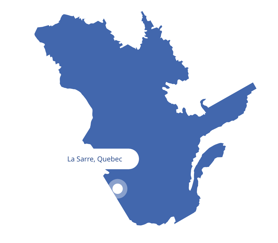 Map of La Sarre, Quebec Canada.
