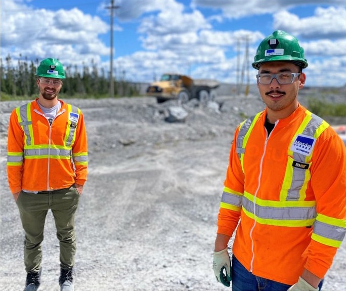 Two Hecla interns smiling