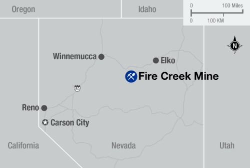 An image of where Fire Creek mine is located.