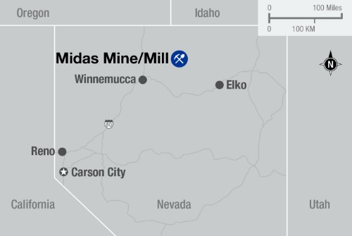 An image of where Midas Nevada is located.