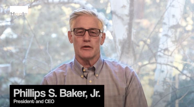 President and CEO of Hecla: Phillips S. Baker, Jr.