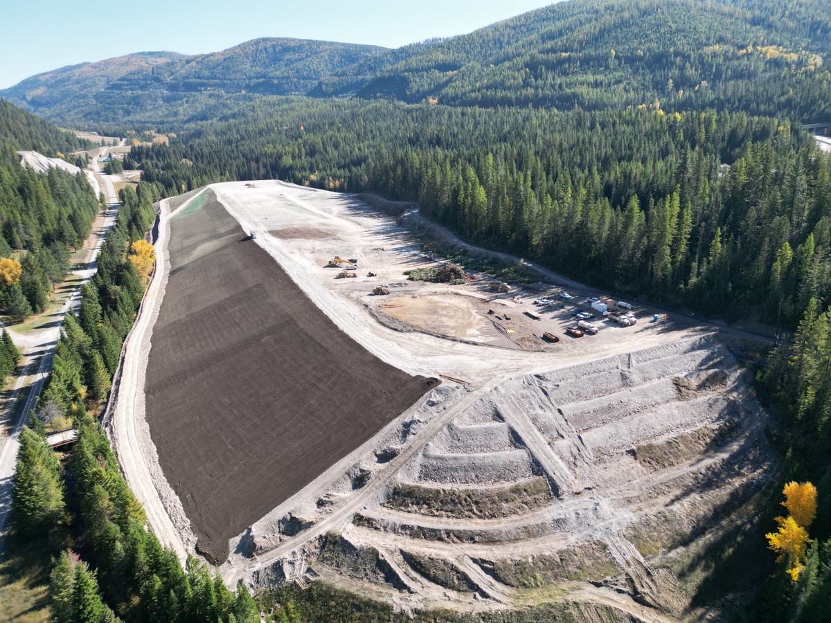 aerial view of the Pond closure at Lucky Friday mining site