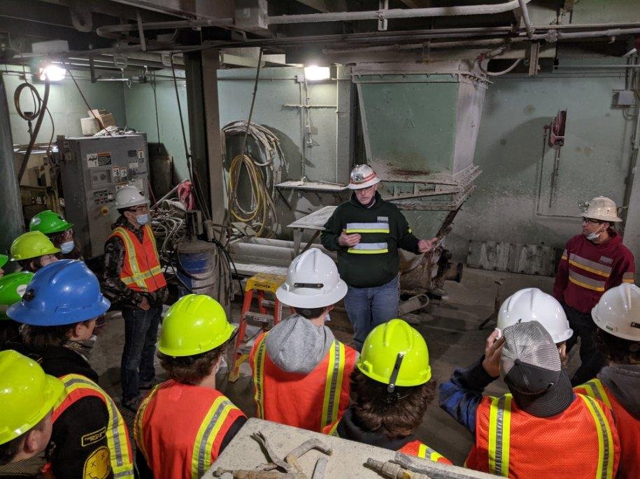 Hecla mining workers at the job site